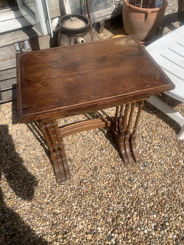 Edwardian mahogany inlaid nest - edwardian,