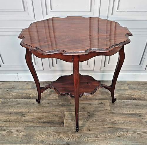 Antique mahogany window table - window,