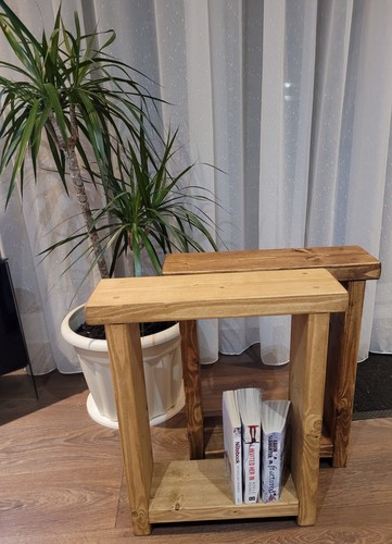 Rustic wooden bedside side - rustic,