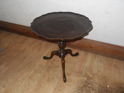Vintage round tripod wooden - vintage,