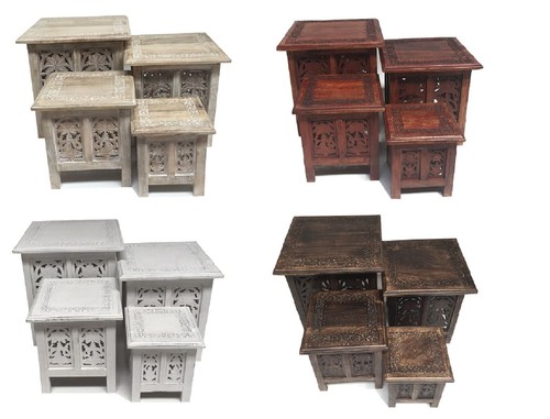 Antique effect square carved - antique,