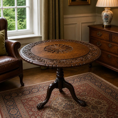 Antique carved oak - oak, tilt