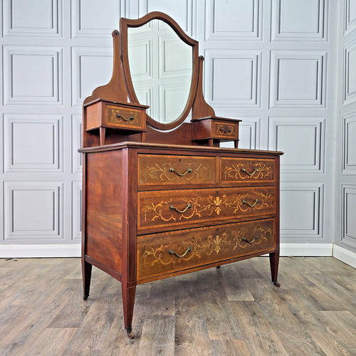 Antique inlaid dressing table - antique,