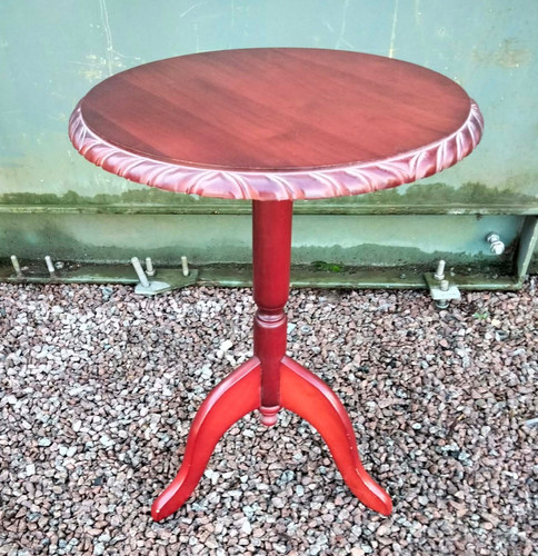 Wooden mahogany colour round