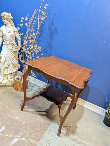 Antique mahogany side table - side,